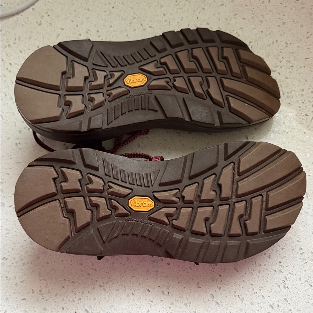 Chaco Burgundy and Brown Sandals - Picture 6 of 8